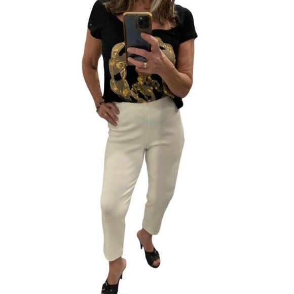 Carmen Marc Valvo Rayon Blend Size Zipper Crop Pants.Size S - Picture 2 of 13